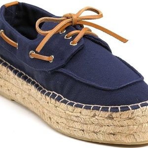 Tory Burch Blanton Boat Shoe, Navy Espadrille